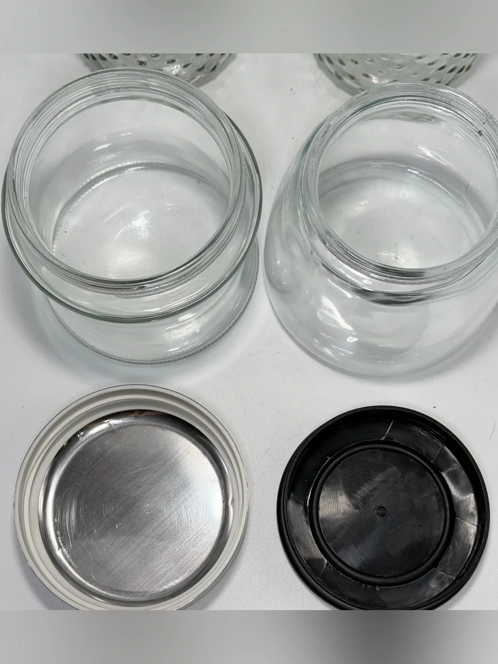 Vintage Clear Glass Canister & Storage Jar Lot (5 Pieces)